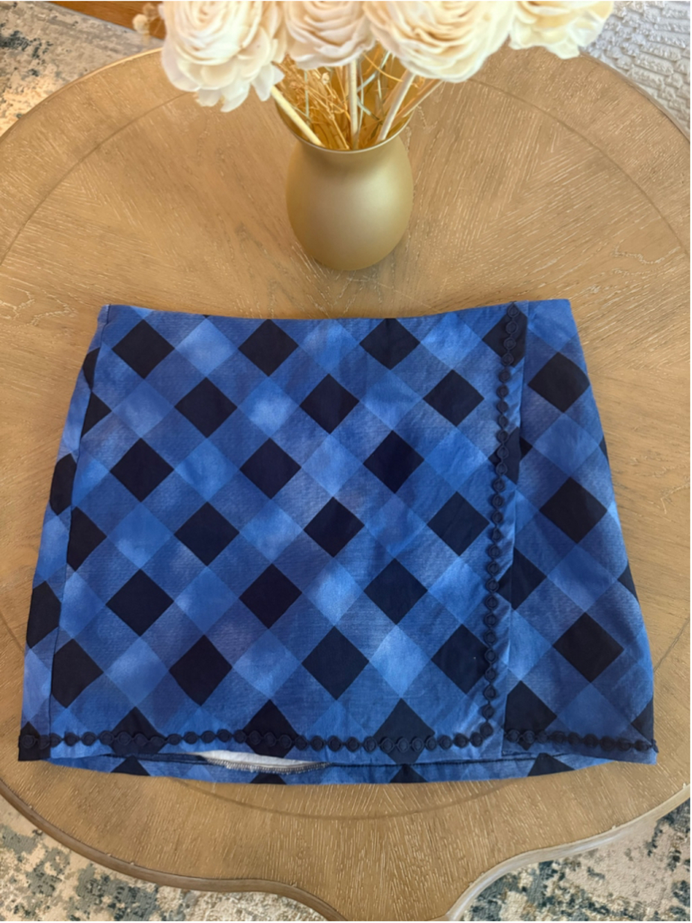 Women's Crown & Ivy Blue Navy Plaid Mini Skirt Size 16